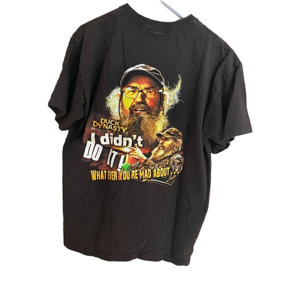 Duck Dynasty T-Shirt Uncle Si "I didn't do it" Cotton Graphic Mens Size L Brown - Picture 2 of 4